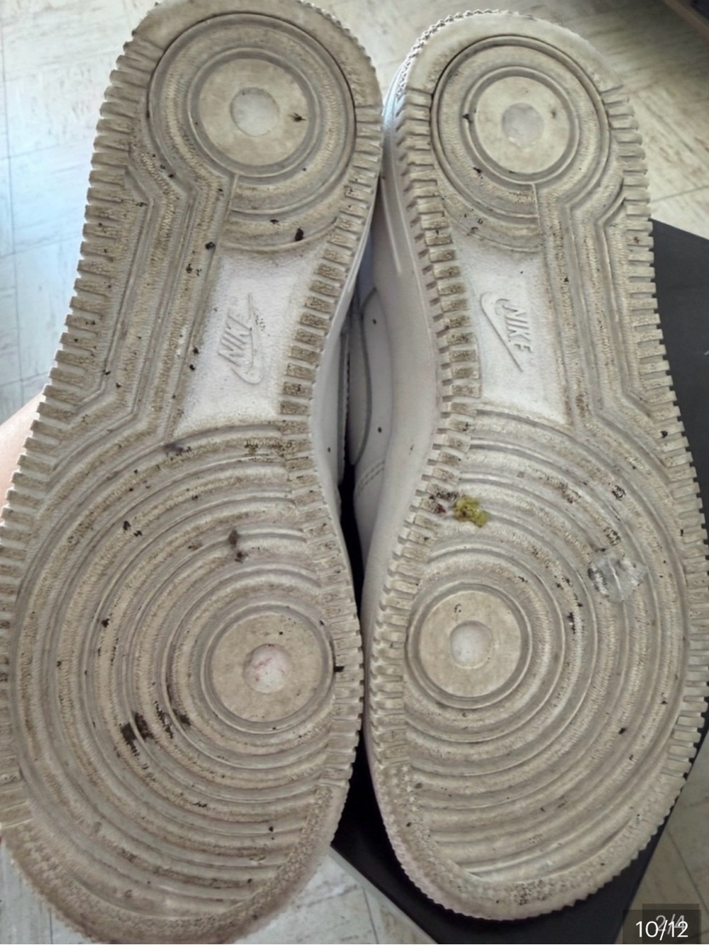 Nike White Boys AF1 Leather Sneakers - Picture 2 of 4